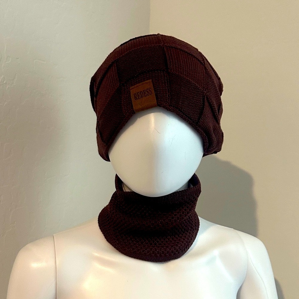 Grey or burgundy Knitted Beanie